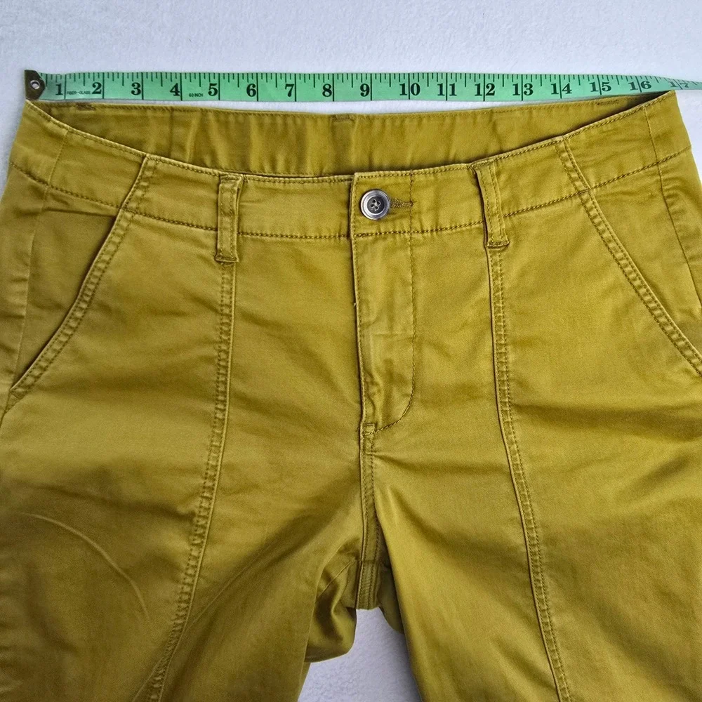 Cabi Mariner Jogger Pants‎ #5504 Mustard Yellow Slim Fit Snap Cuff Size 12